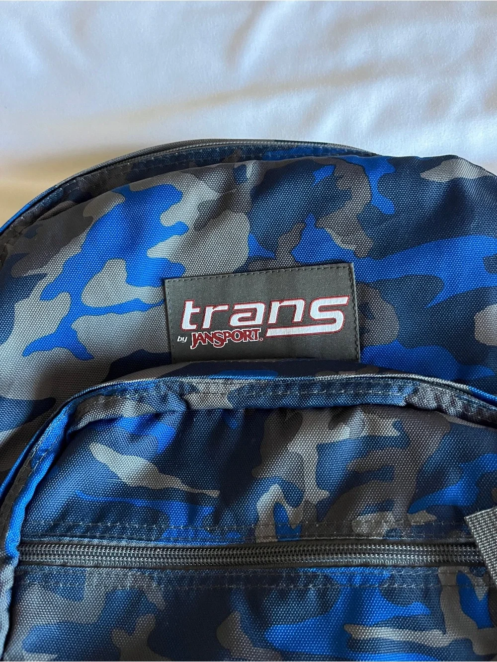 Trans by JanSport Blue Camo Backpack School Bookbag Travel Daypack